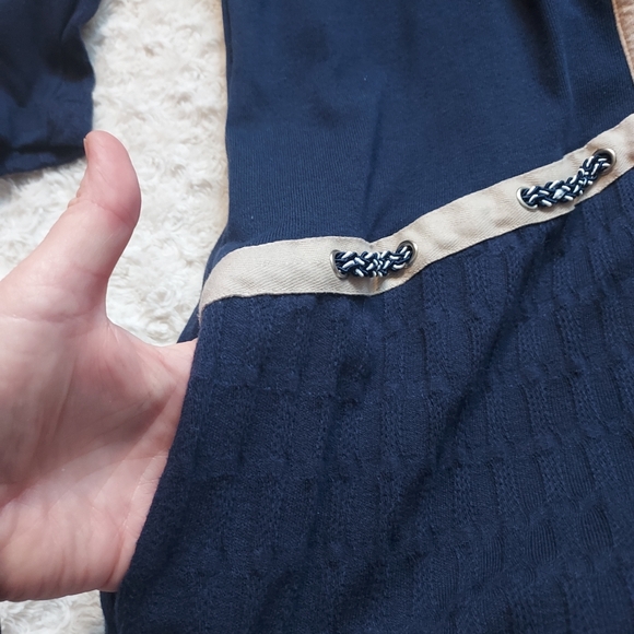 Vintage Bonnie & Bill II by Holly Navy Open Front Sweater Old Money Grandmacore - Picture 6 of 10